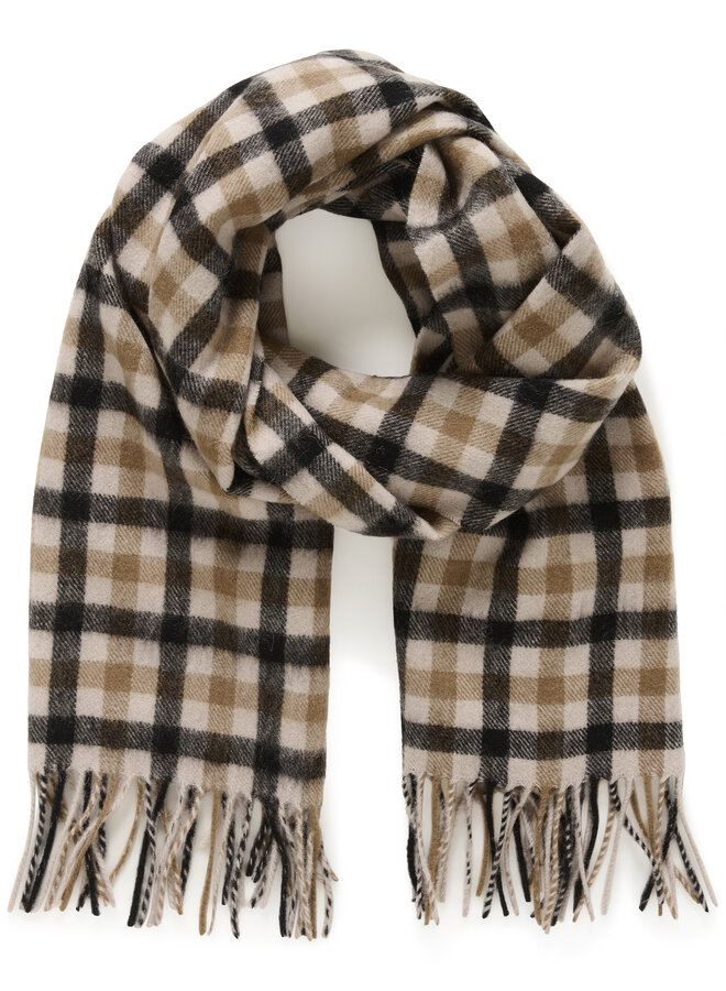 Foulard Part Two Kitha à carreaux noirs & camel