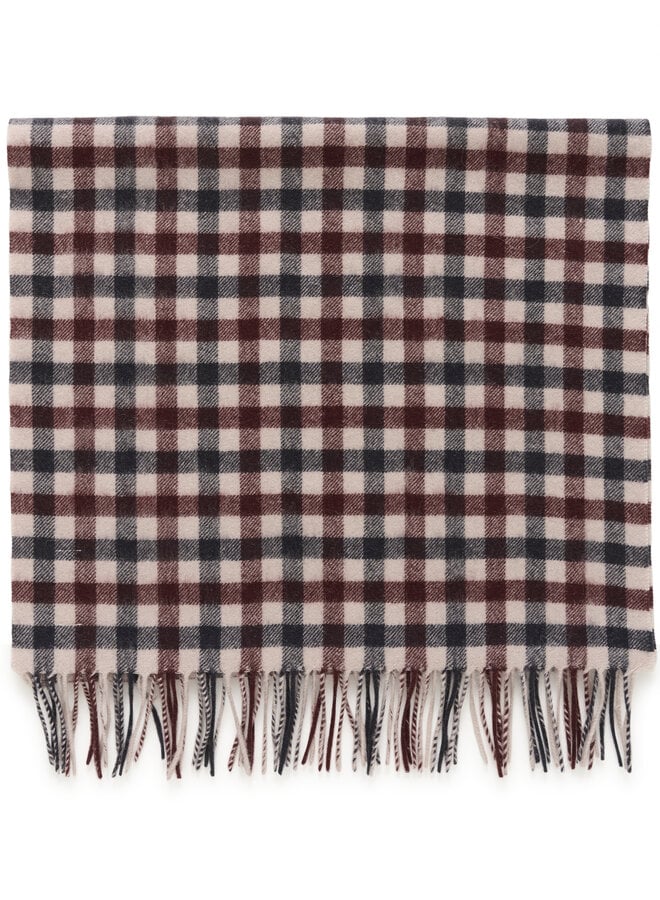 Foulard Part Two Kitha à carreaux rouge porto & bleu marine