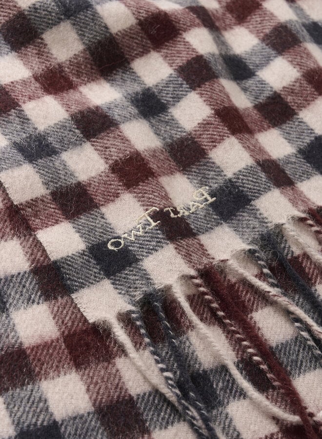 Foulard Part Two Kitha à carreaux rouge porto & bleu marine