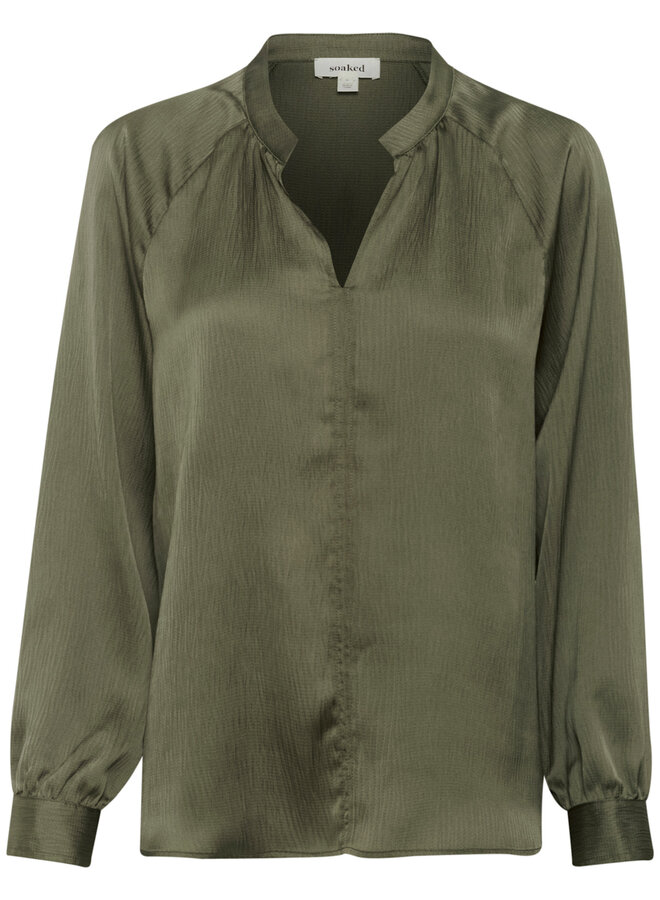 Blouse Soaked in luxury Ioana à col V verte