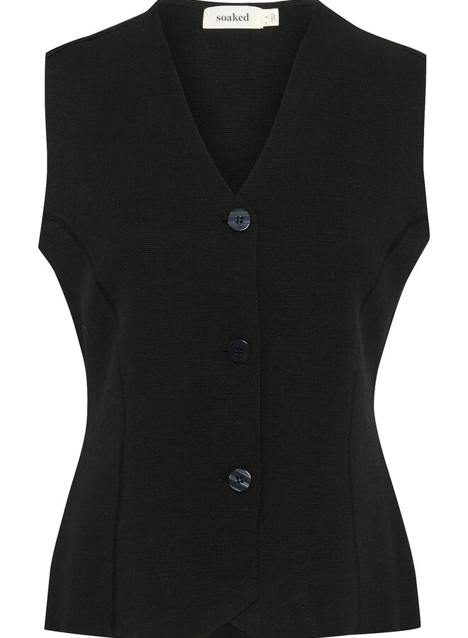 Gilet Soaked in luxury sans manches en tricot noir