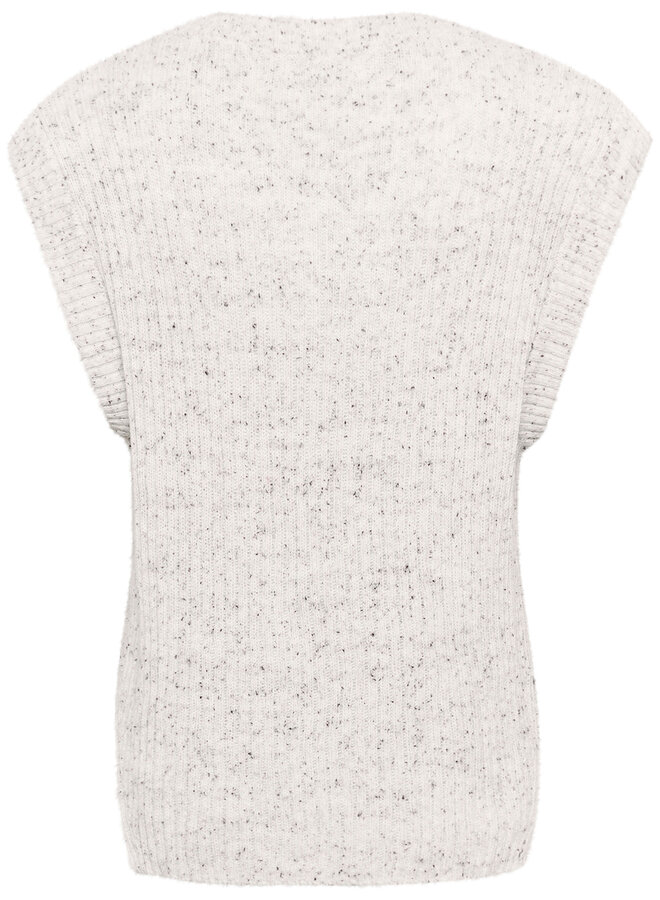 Tricot Soaked in luxury Nymphadora sans manches écru à picots noirs