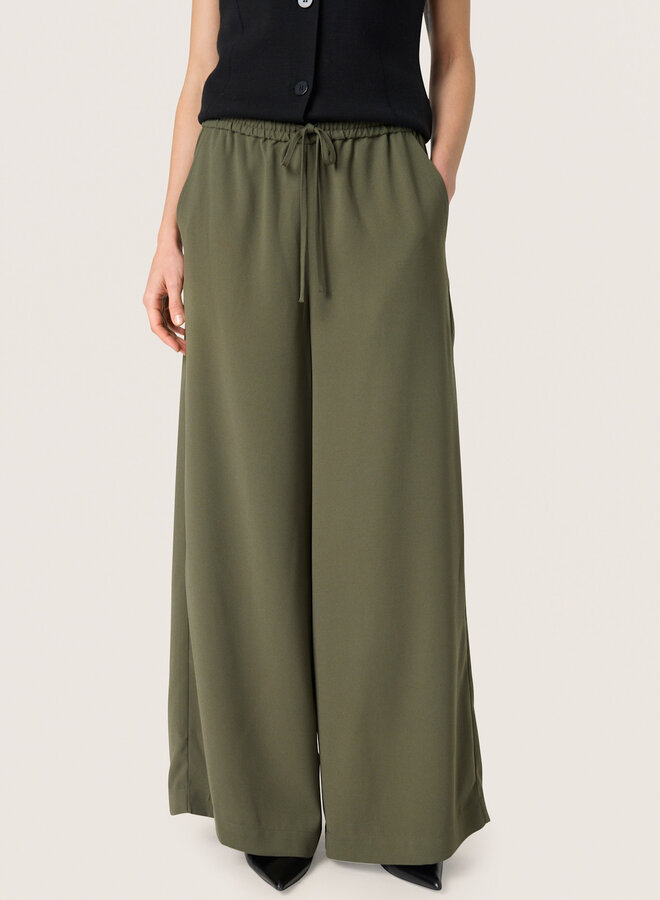 Pantalon Soaked in luxury Shirley à taille élastique vert