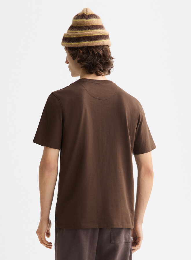 T-shirt Scotch & Soda signature brun chocolat