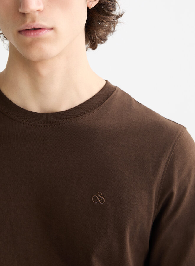 T-shirt Scotch & Soda signature brun chocolat