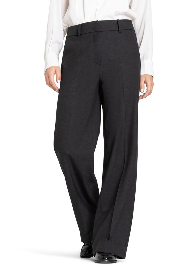 Pantalon Cambio Grace à jambes larges avec coffre gris foncé mélange