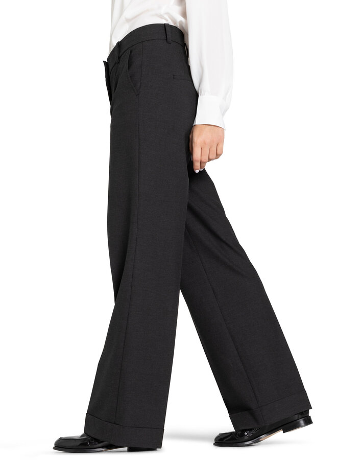 Pantalon Cambio Grace à jambes larges avec coffre gris foncé mélange