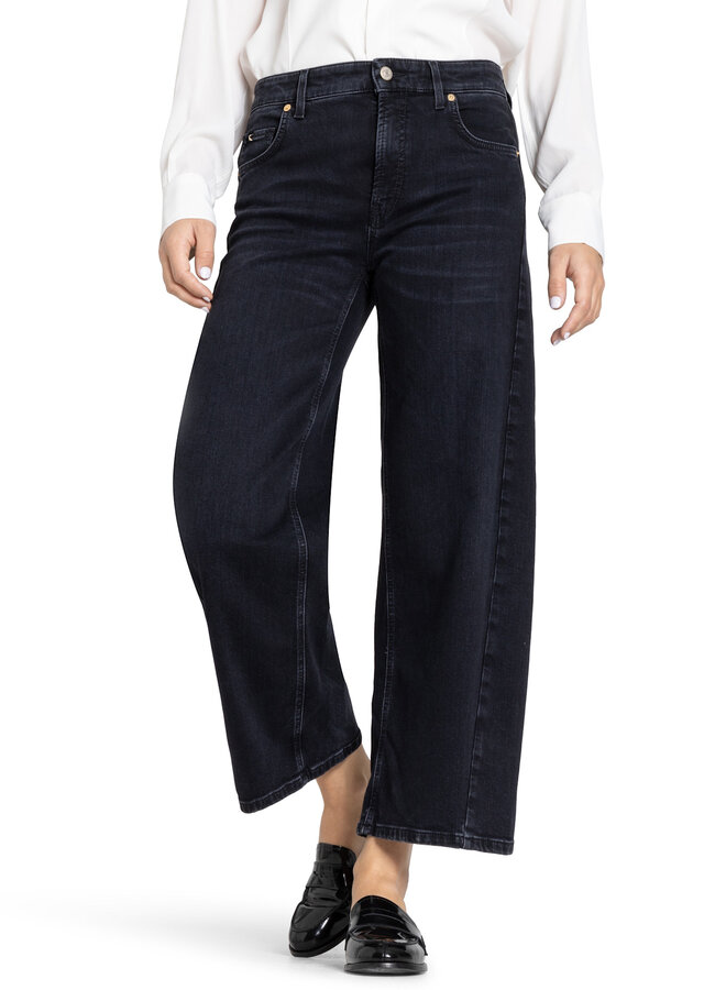 Jeans Cambio Oria à jambes larges noir délavé