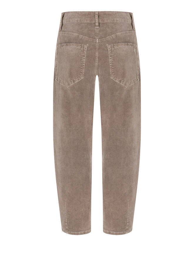 Pantalon Cambio Elin à jambes larges 7/8 en velours taupe