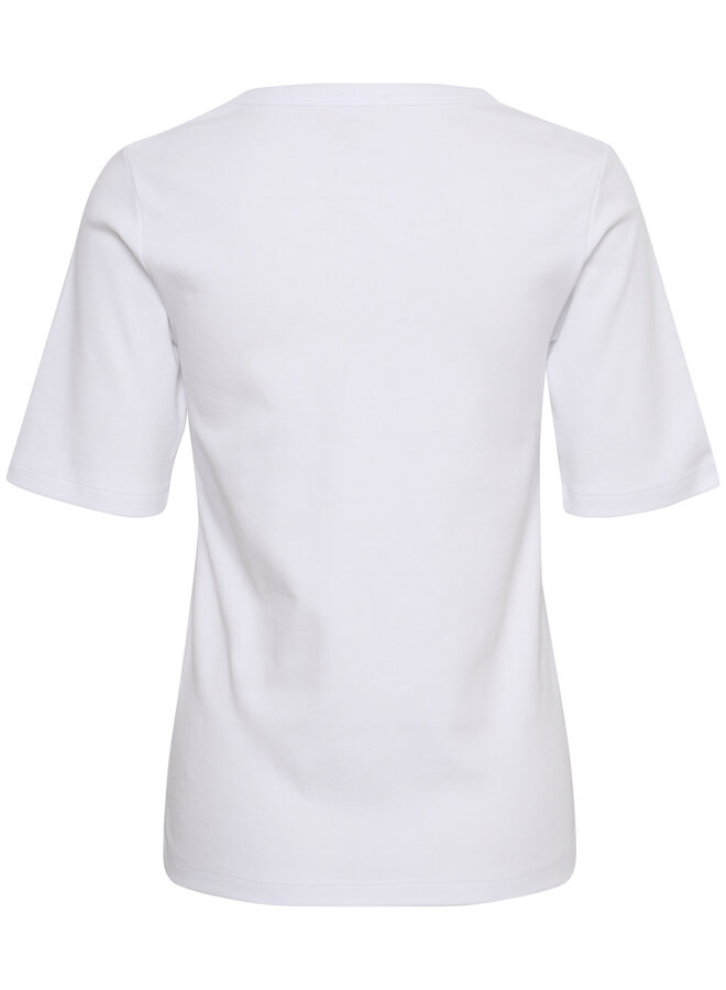 T-shirt Part Two Ratansa à col V blanc