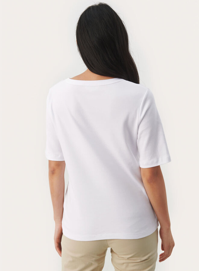 T-shirt Part Two Ratansa à col V blanc