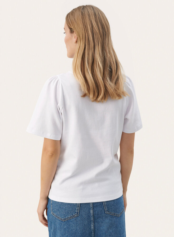 T-shirt Part Two Imalea à épaules froncées blanc