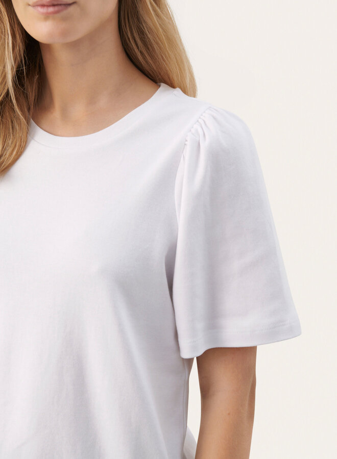 T-shirt Part Two Imalea à épaules froncées blanc