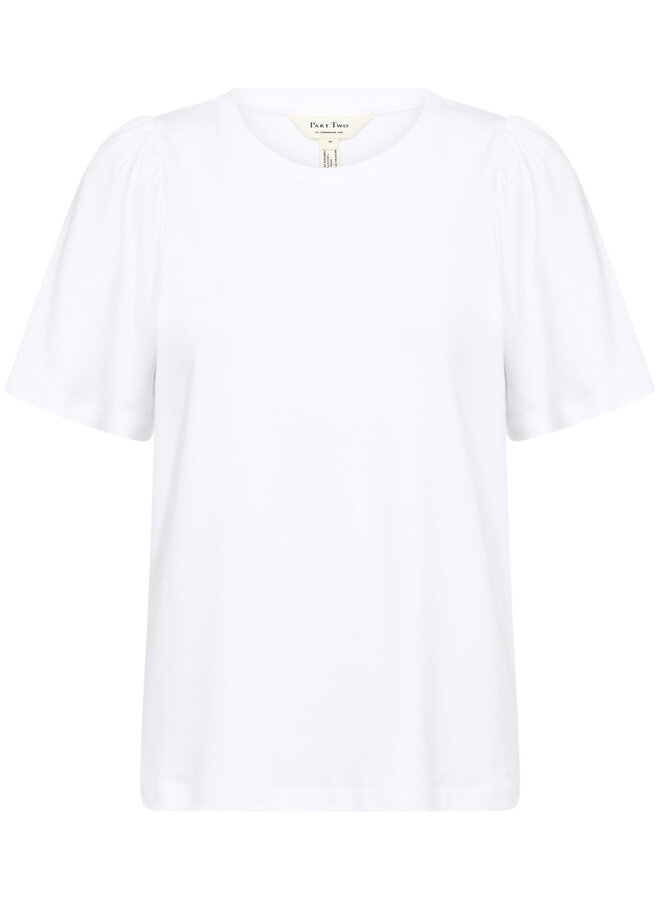T-shirt Part Two Imalea à épaules froncées blanc