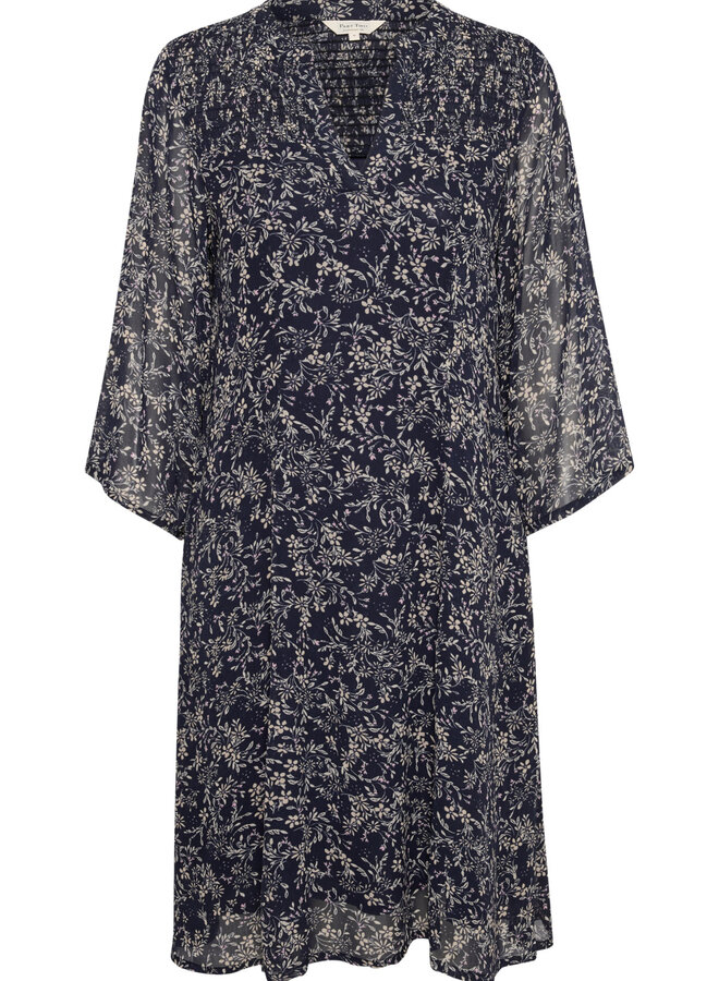 Robe PartTwo Elka bleu marine fleurie rose