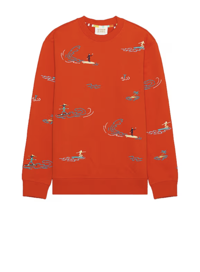 Chandail Scotch & Soda à broderies colorées rouge