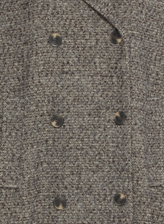 Manteau Atelier Rêve Aya en lainage brun avec col amovible