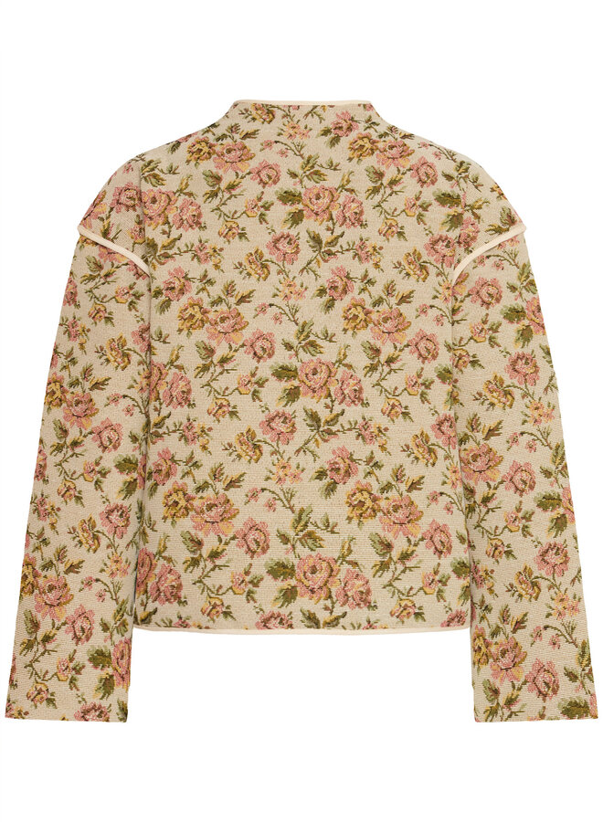 Jacket Atelier Rêve Maria en jacquard rose & vert multi