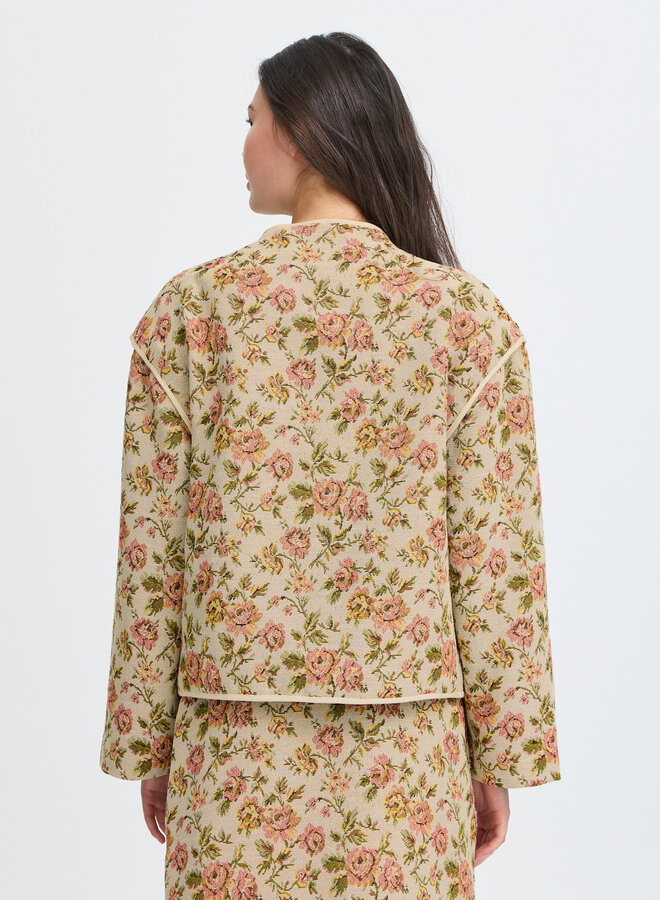 Jacket Atelier Rêve Maria en jacquard rose & vert multi