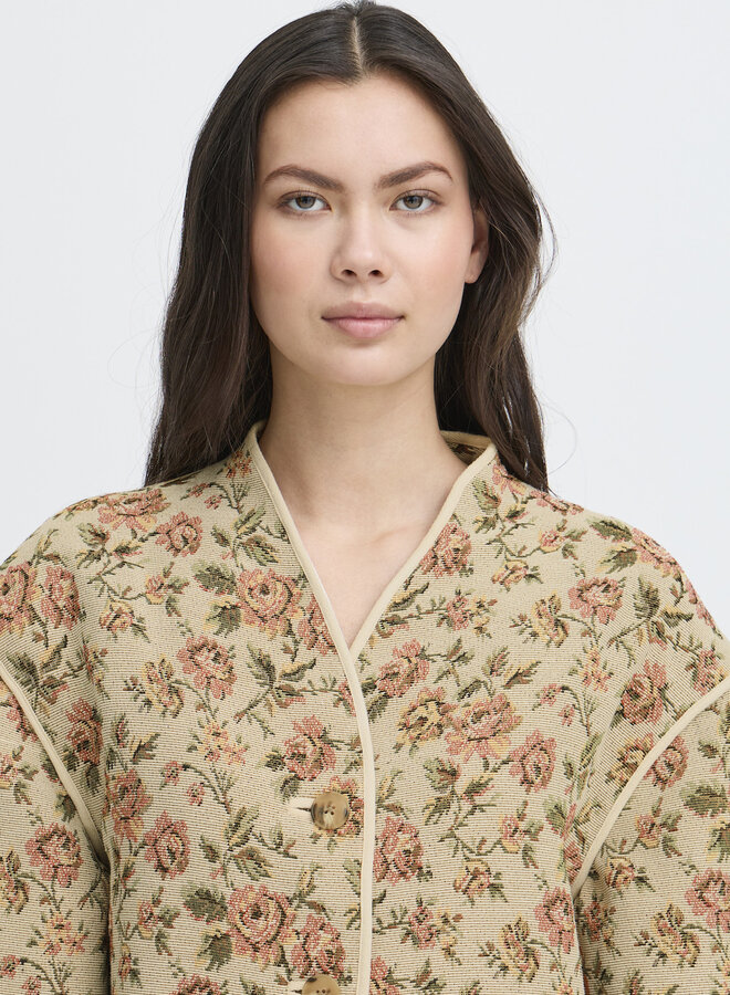 Jacket Atelier Rêve Maria en jacquard rose & vert multi