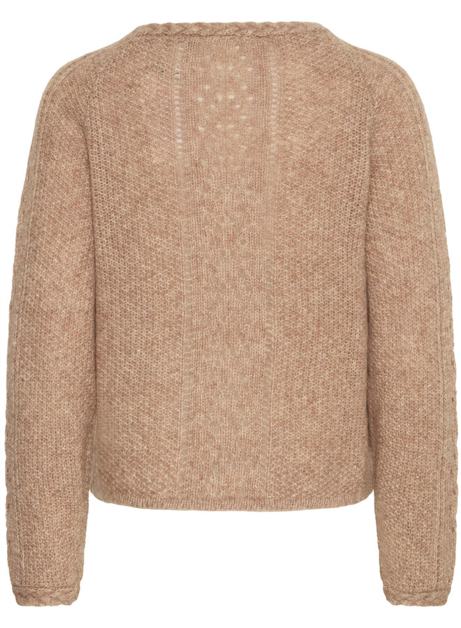 Tricot Atelier Rêve Melia à col rond & torsade cacao