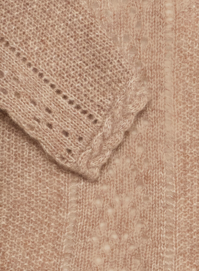 Tricot Atelier Rêve Melia à col rond & torsade cacao