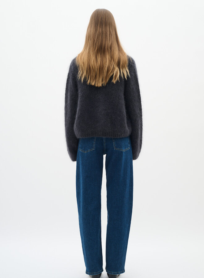 Cardigan InWear Jetra en mohair gris foncé mélange