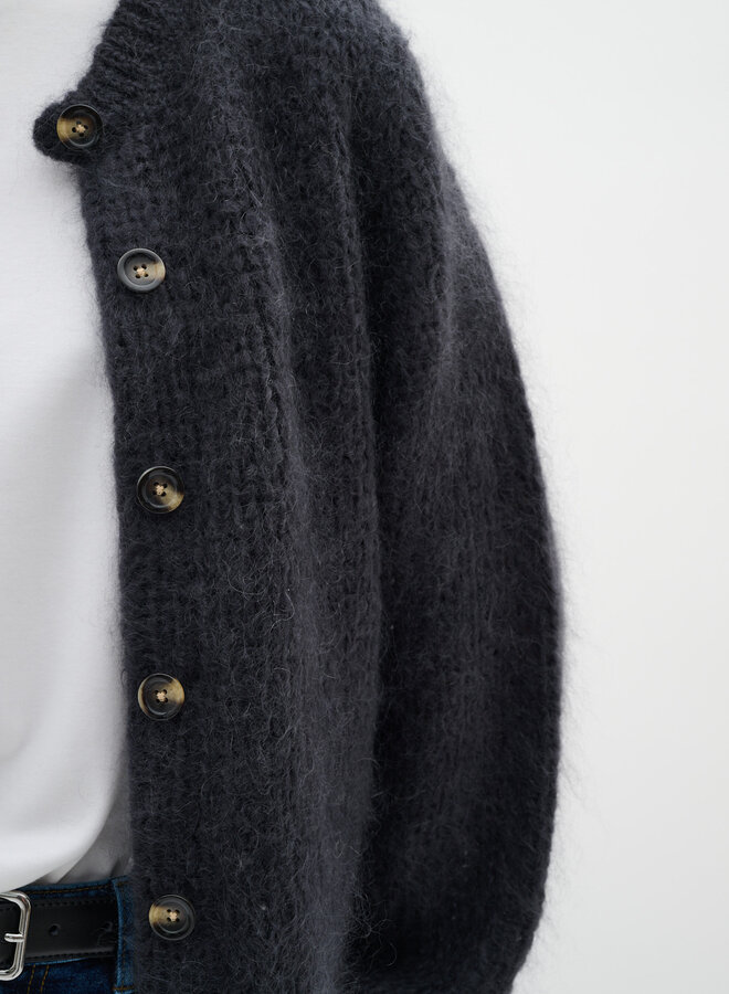 Cardigan InWear Jetra en mohair gris foncé mélange