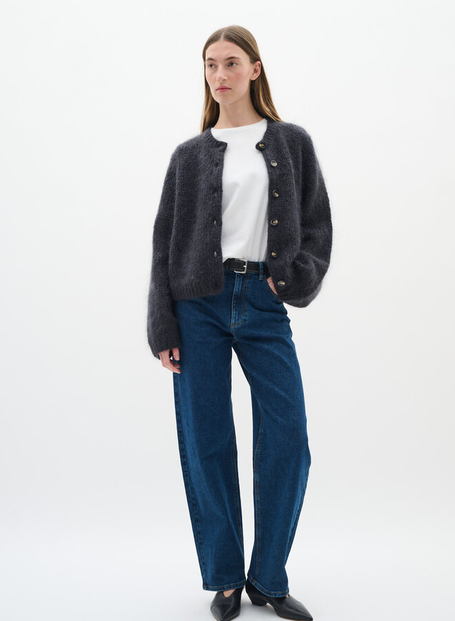 Cardigan InWear Jetra en mohair gris foncé mélange