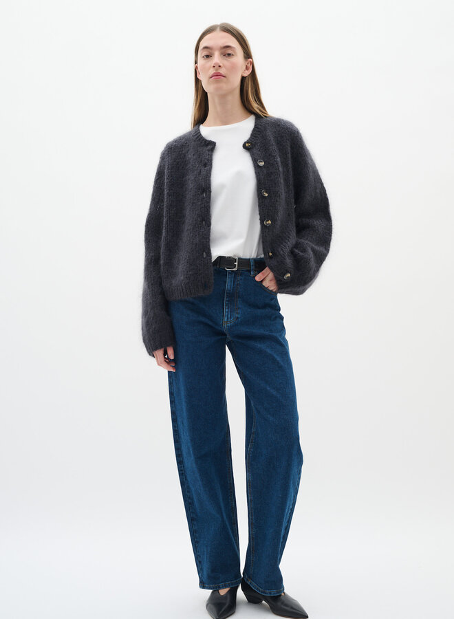 Cardigan InWear Jetra en mohair gris foncé mélange