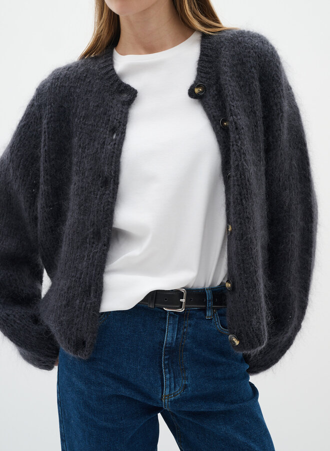 Cardigan InWear Jetra en mohair gris foncé mélange