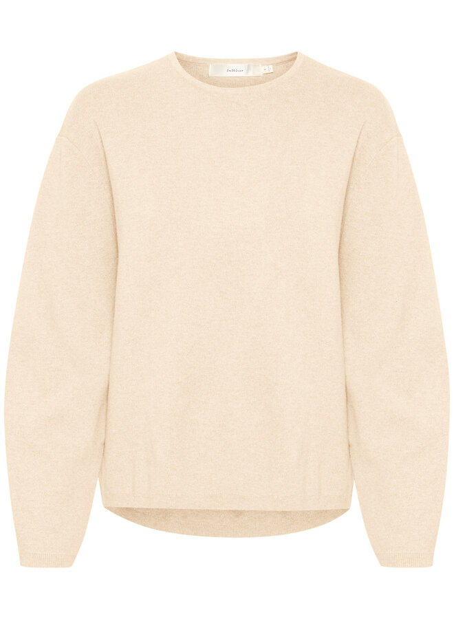 Tricot InWear Kayla à col rond beige brume mélange