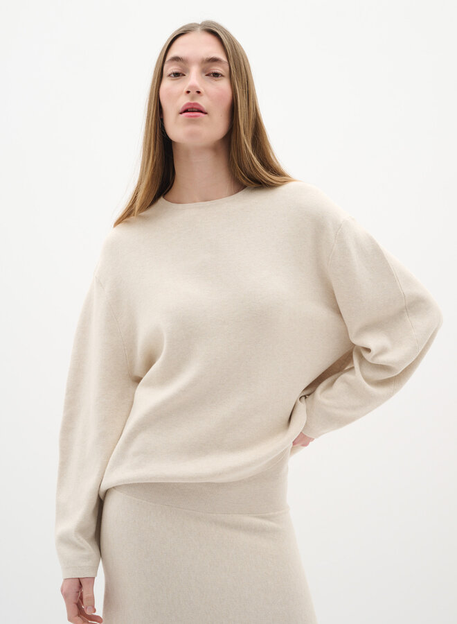 Tricot InWear Kayla à col rond beige brume mélange