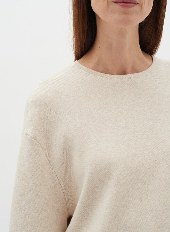 Tricot InWear Kayla à col rond beige brume mélange