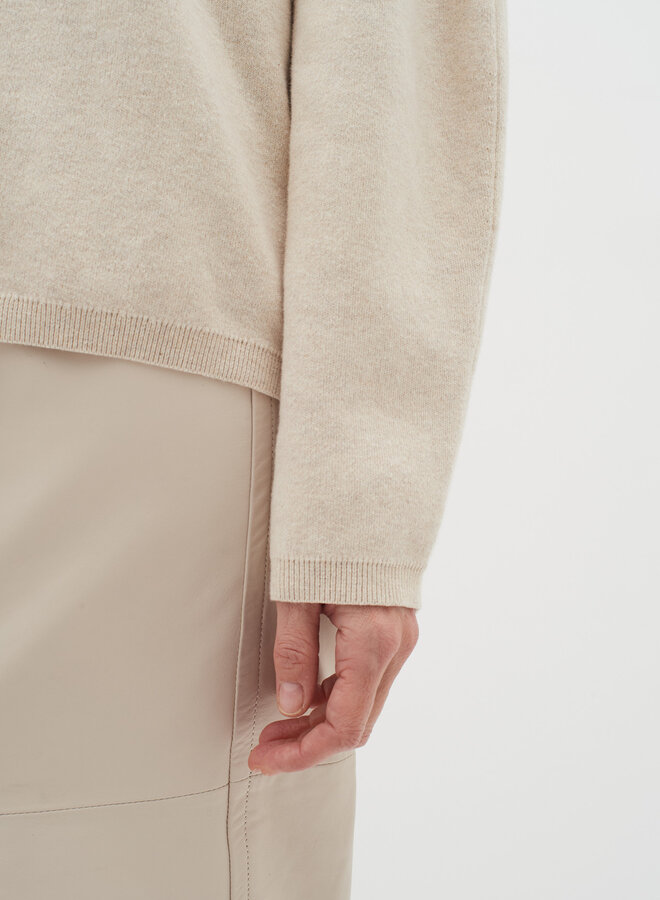 Tricot InWear Kayla à col rond beige brume mélange