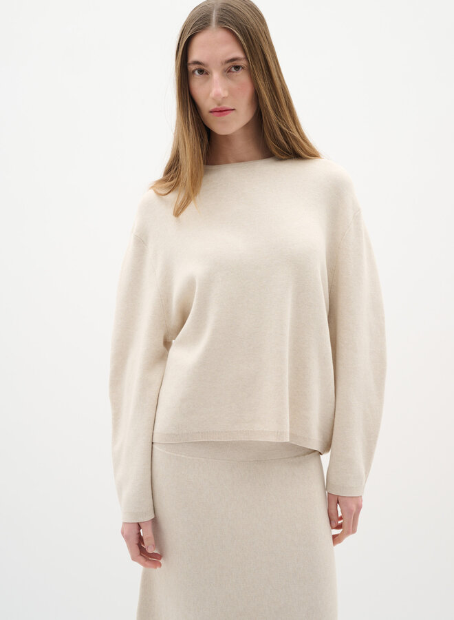 Tricot InWear Kayla à col rond beige brume mélange