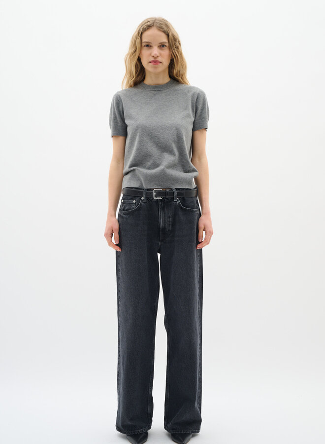 Chandail InWear Kellsie à col rond & manches courtes gris mélange