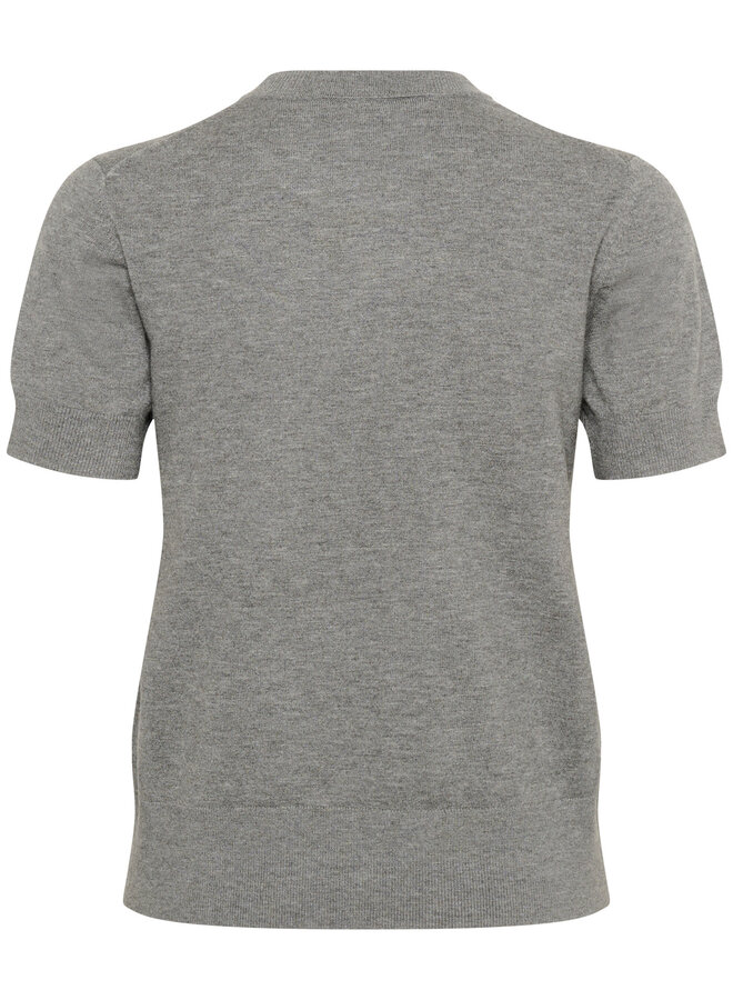 Chandail InWear Kellsie à col rond & manches courtes gris mélange