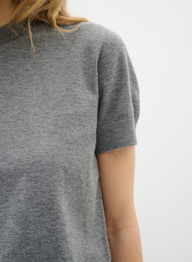 Chandail InWear Kellsie à col rond & manches courtes gris mélange
