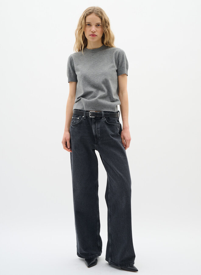 Chandail InWear Kellsie à col rond & manches courtes gris mélange