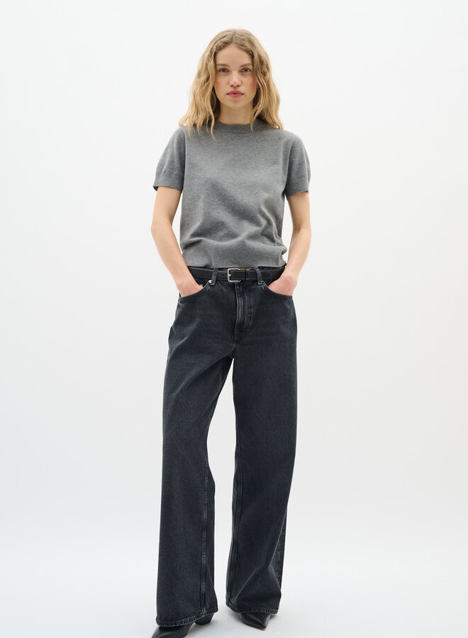 Chandail InWear Kellsie à col rond & manches courtes gris mélange