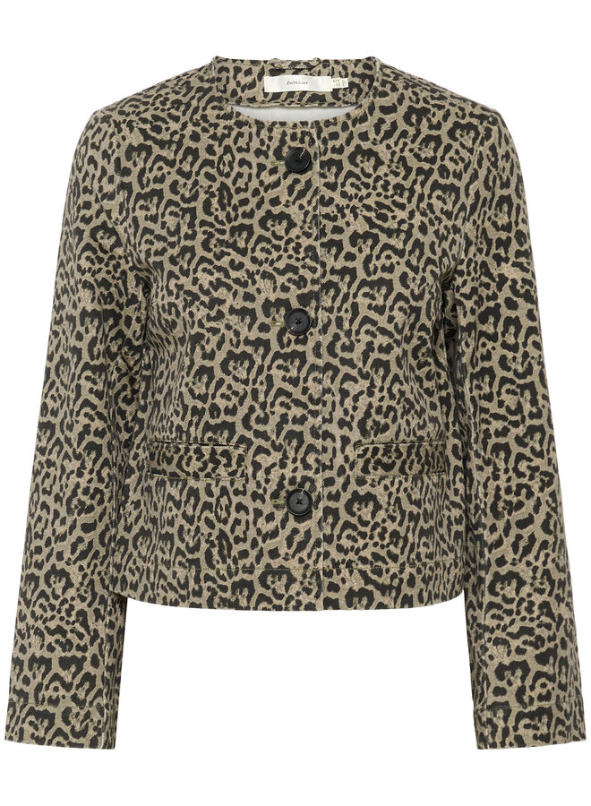 Jacket InWear Neoma imprimé léopard vert lierre & noir