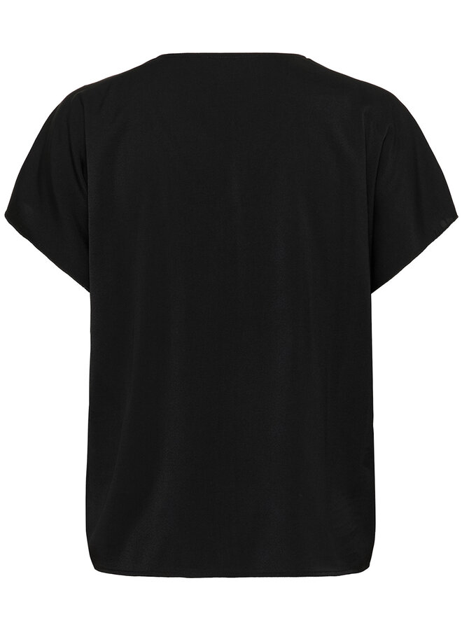 Blouse InWear Adeline à col V & manches courtes noire