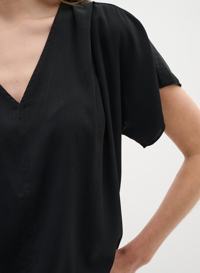 Blouse InWear Adeline à col V & manches courtes noire
