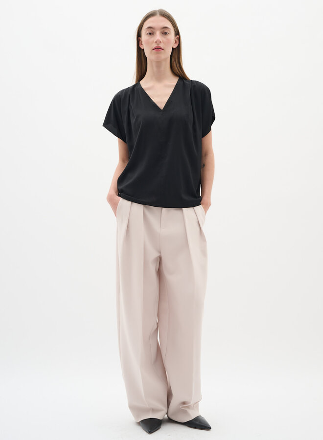 Blouse InWear Adeline à col V & manches courtes noire