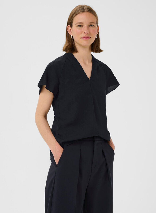 Haut InWear Adelina à col V & manches courtes bleu marine