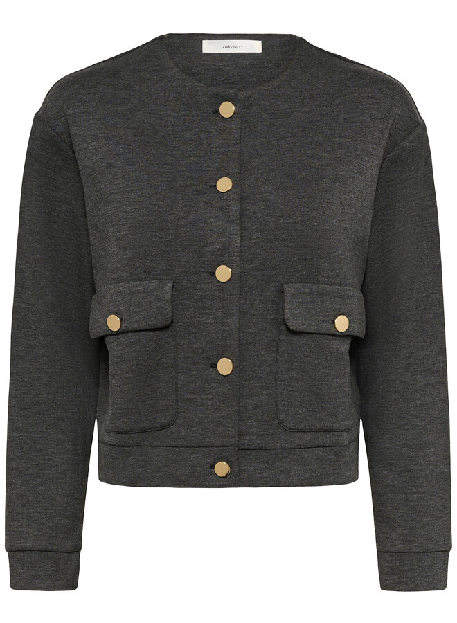 Jacket InWear Gida en jersey avec boutons or gris foncé