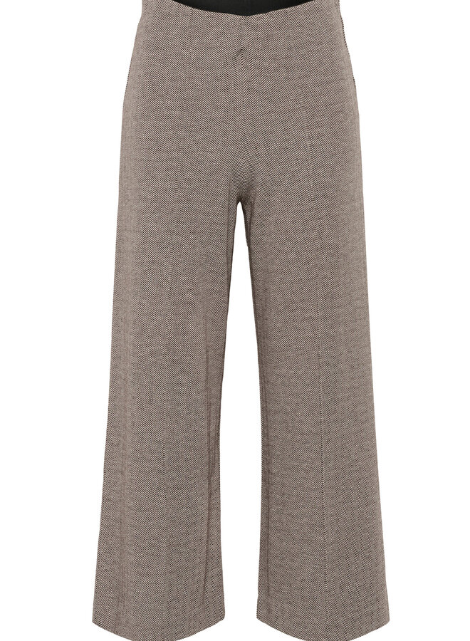 Pantalon Part Two Ilian à taille élastique à chevrons brun chocolat