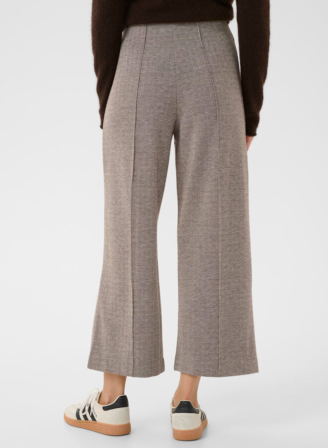 Pantalon Part Two Ilian à taille élastique à chevrons brun chocolat