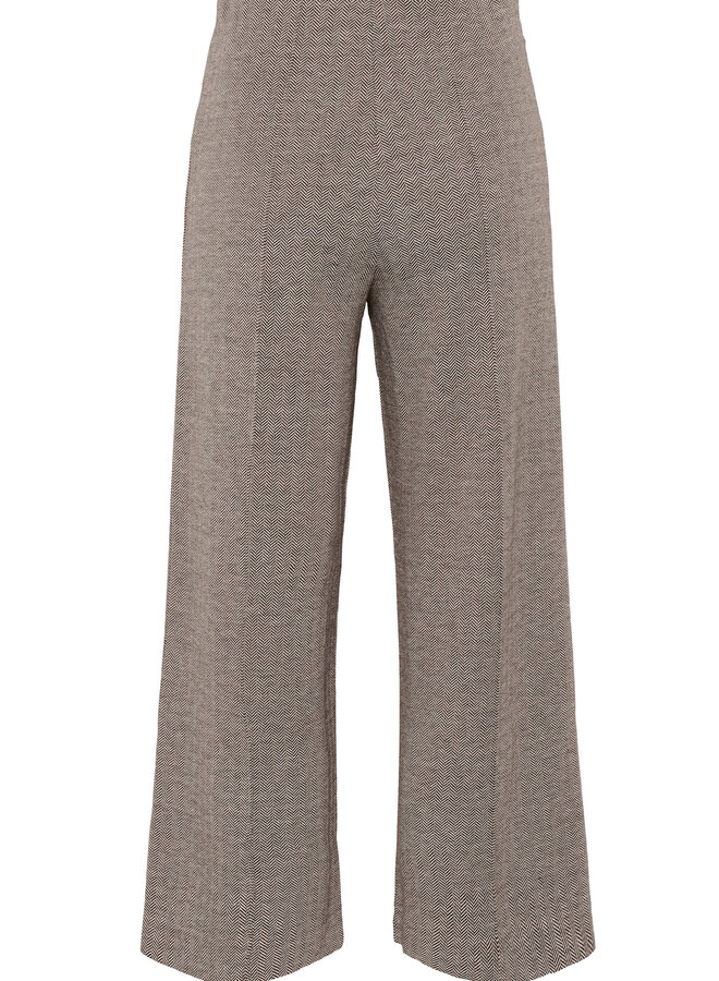 Pantalon Part Two Ilian à taille élastique à chevrons brun chocolat